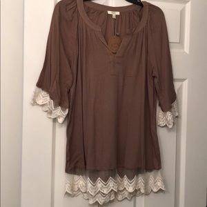 Brown with Lace shirt